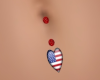 USA Heart Belly Ring