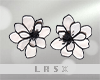 * Black White F Earrings