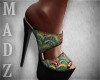 MZ! Green boho heels