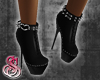 Spiked Heart Boot Blk
