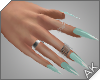 ~AK~ Nails: Silver/Mint