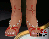 cK Flat Sandals Red
