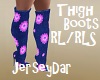 Thigh Boots Pink Flowers