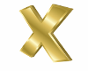 3D Gold Letter X
