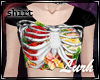 |L| Floral ribcage shirt