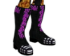 flaming purple skullboot