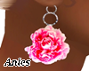 A^ Pink Flower Earrings