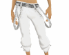 White suspender pants