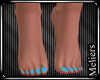 Bare Feet + Blue Nails