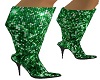 GREEN SEQUINS KNEE HIGHS