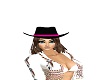 Bllack/Pink Cowgirl Hat/