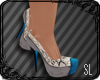 !SL l Blue Snake Heels