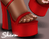 $ Platform Sandals Red