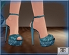 Blue Floral heels