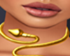 Gold necklace snake