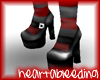 Black Heels Red/graysock