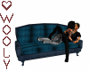 Dusted blue kiss couch