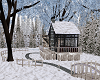 Winter Cabin in Woods