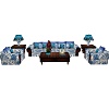 Blue Country Couch Set