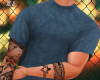 Navy Muscle T + Tattoos