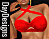 Red Leather Halter Top