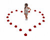 Red roses floor heart