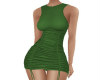 Shirred Green Dress