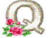 Q WITH ROSES AND GLITTER