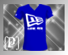 {P} blue new era vneck