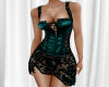 Latex & Lace Teal w Blk