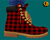 Red Work Boots Plaid (M)