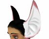Black White Pink Bat Ear