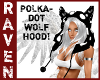 BW POLKA DOT WOLF HOOD!