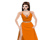 orange chain dress