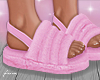 f. pink fur slippers