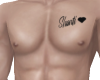 Shanti chest tattoo
