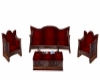 Red VelvetGothic SofaSet