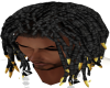 Blk dreads w gold tips