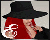 HAT AND HAIR,BLACK w RED