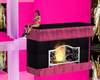 pink black fireplace