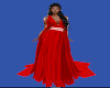 TEFP3NT RED DRAPED GOWN