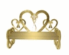 wed bench w/hearts gold