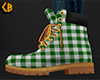 Green Work Boots Plaid F