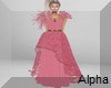 AO~Long pink lace dress