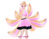 Blonde Pink Kitsune Tail
