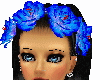 hair flower blue roses