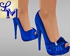 !LM Blue Satin Bow Heels
