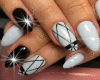 White & Black nails