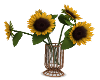 Rattan Sunflower Vase