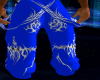 tribal blue bib overalls